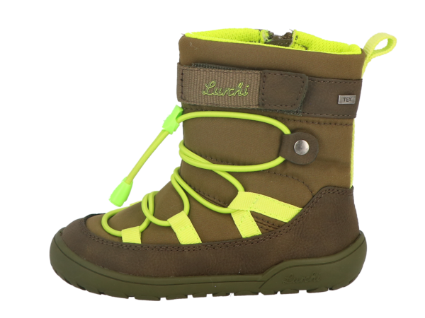 Lurchi Jace TEX barefoot talvesaapad 84L0013006 khaki-lime