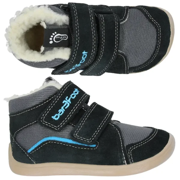 3F Bar3foot Elf Utah Wooly Black barefoot talvesaapad